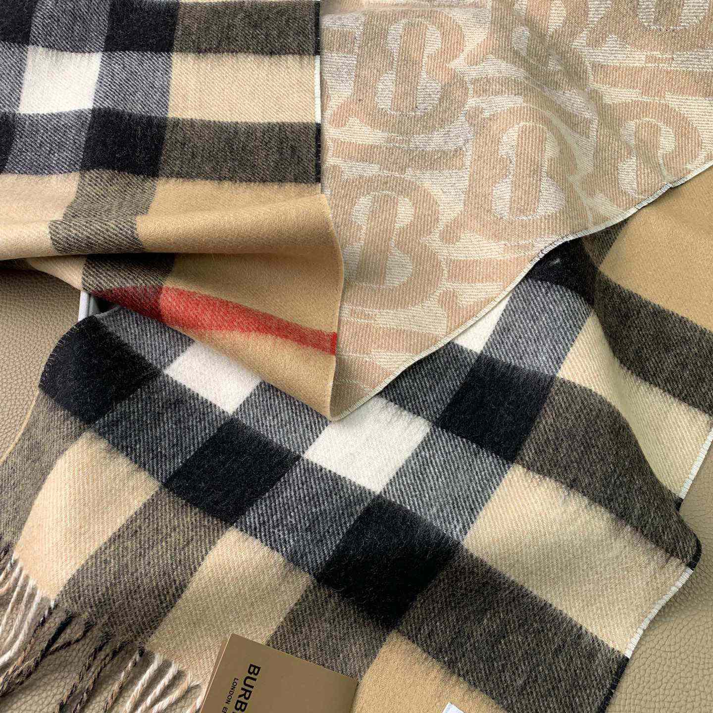 Burberry Check Cashmere Reversible Scarf - DesignerGu