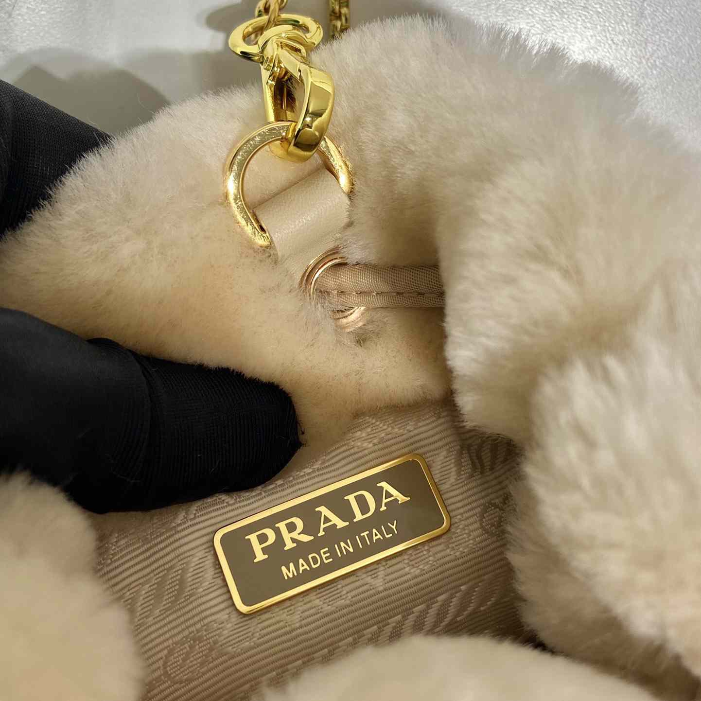 Prada Shearling Mini-pouch - DesignerGu