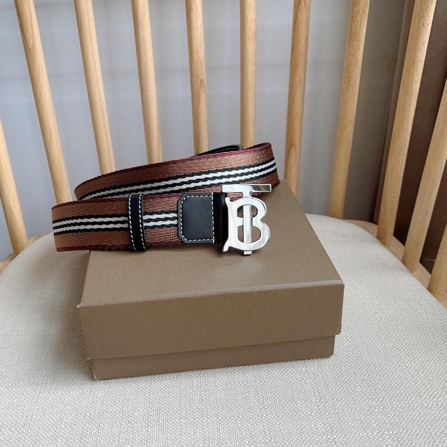 Burberry Icon Stripe Logo-buckle Belt - DesignerGu