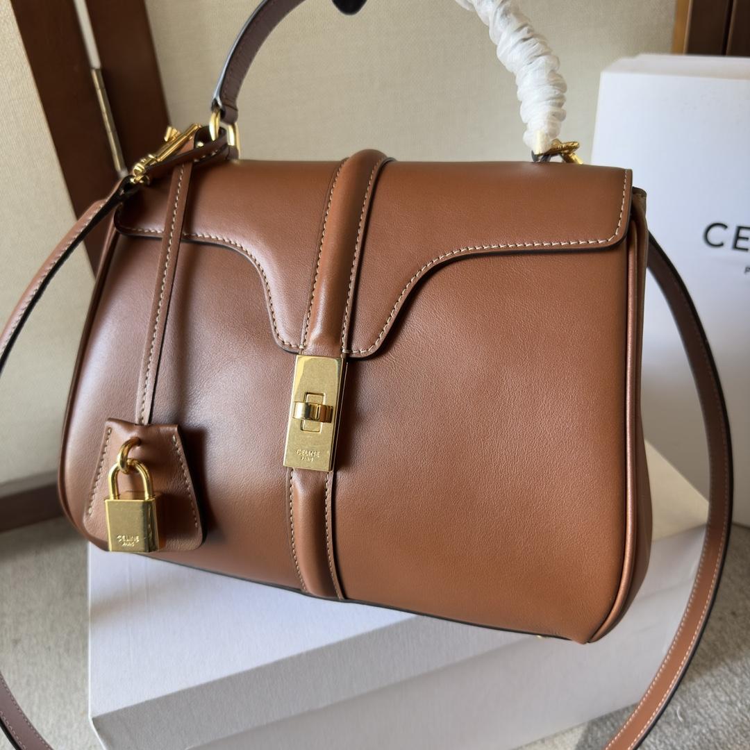 Celine Small 16 Bag In Natural Calfskin - DesignerGu