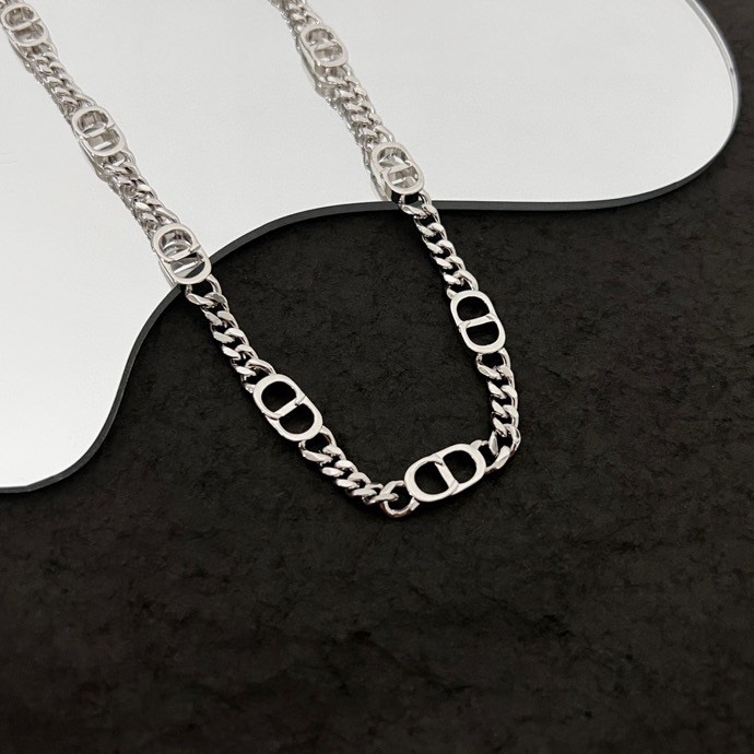 Dior CD Icon Thin Chain Link Necklace - DesignerGu