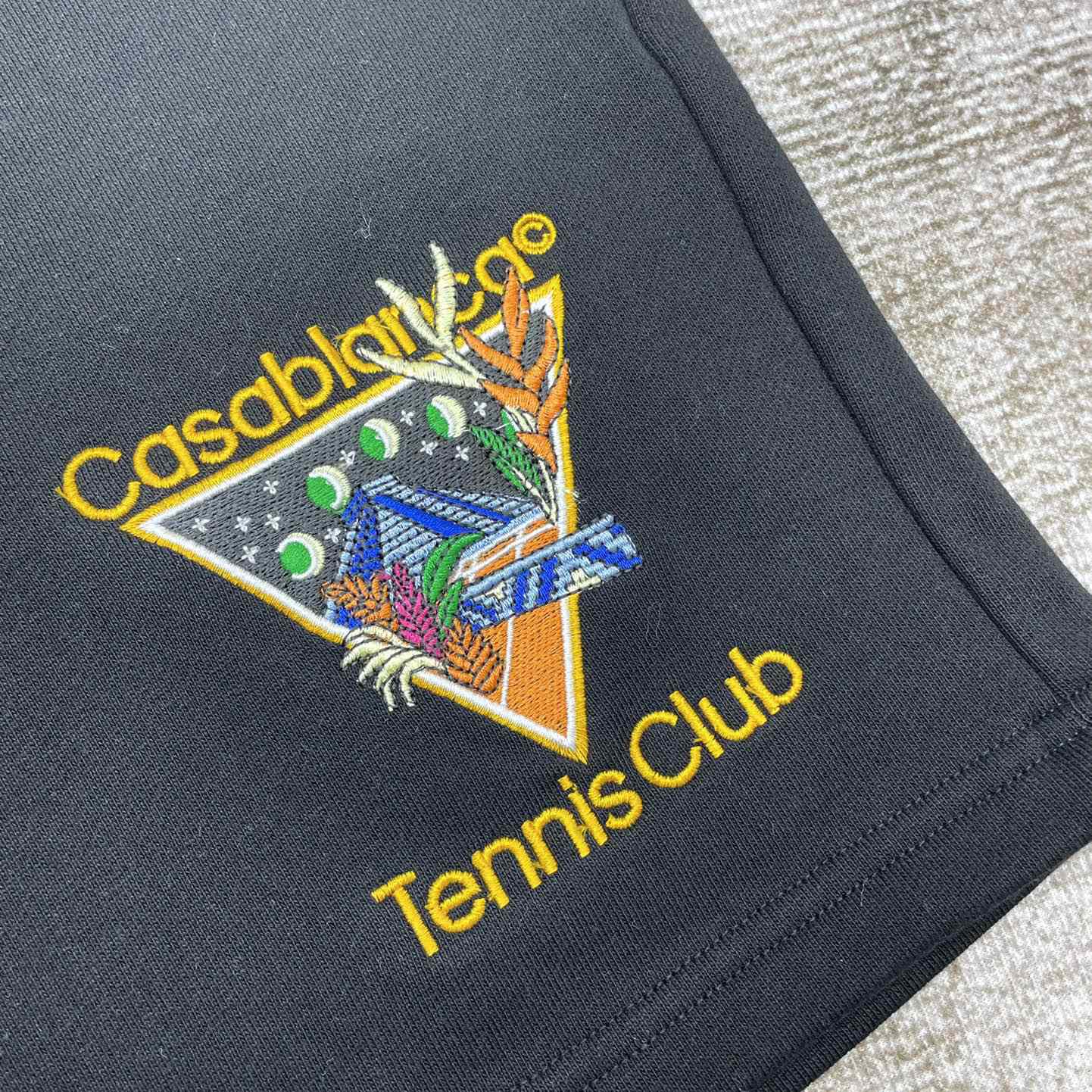 Casablanca Tennis Club Icon Embroidered Shorts  - DesignerGu