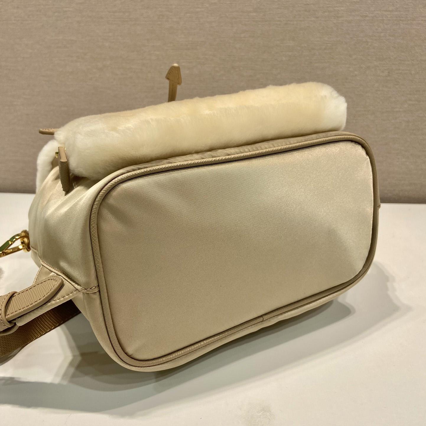 Prada Re-Nylon And Shearling Backpack - DesignerGu