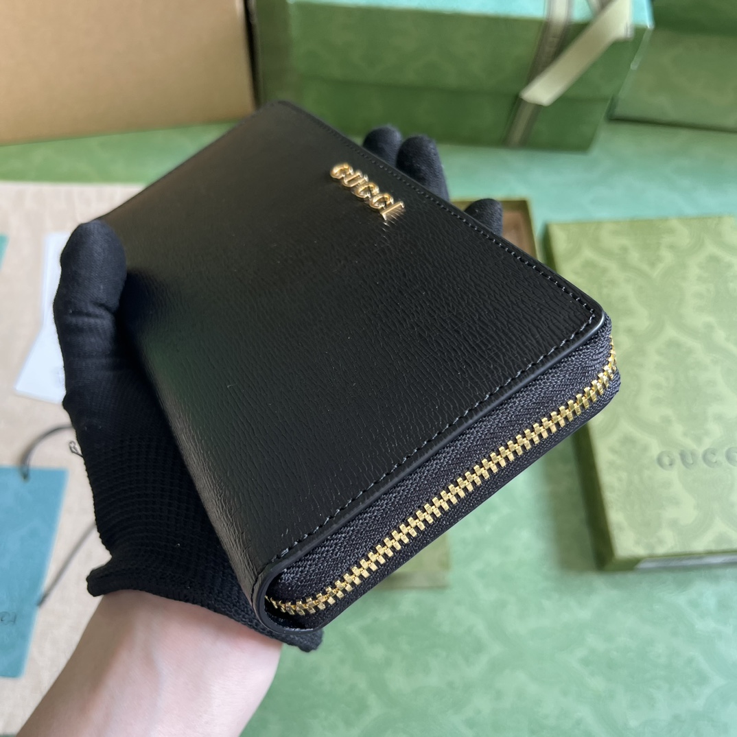 Gucci Zip Around Wallet With Gucci Script (20x 12.5 x4cm) - DesignerGu