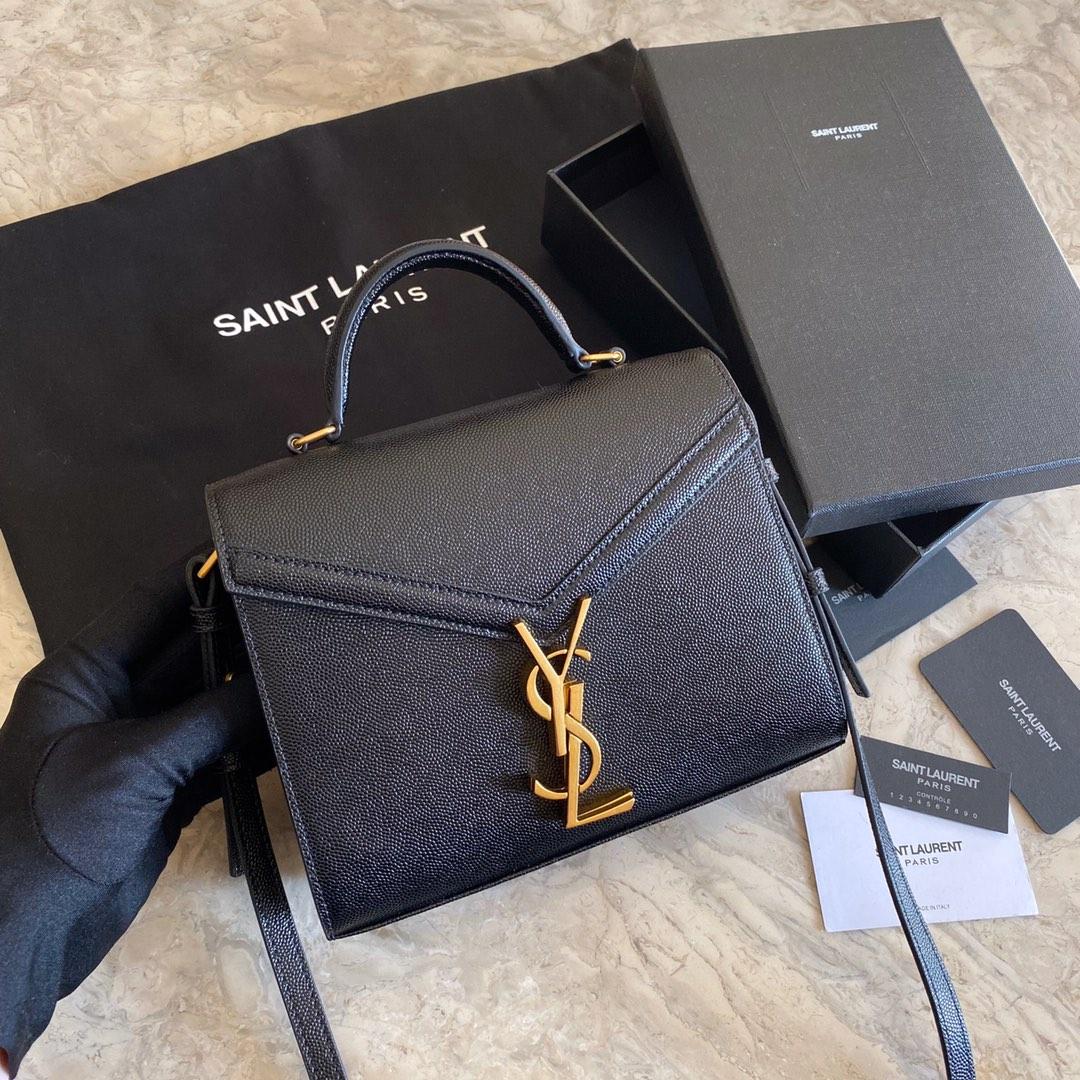 Saint Laurent Cassandra Mini Top Handle Bag In Grain De Poudre Embossed Leather - DesignerGu