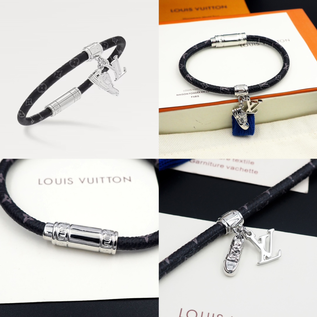 Louis Vuitto LV Icon Trainer Leather Bracelet   M8343 - DesignerGu