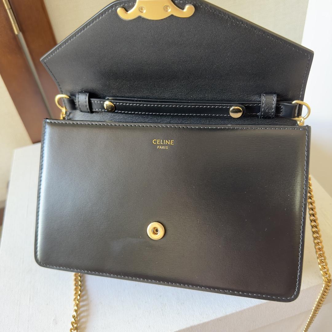 Celine Wallet On Chain Margo In Shiny Calfskin - DesignerGu