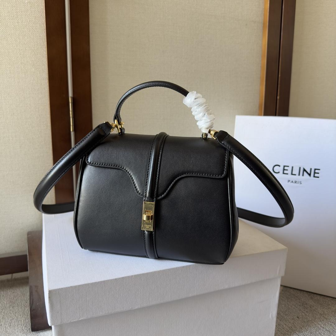 Celine Mini 16 In Satinated Calfskin - DesignerGu