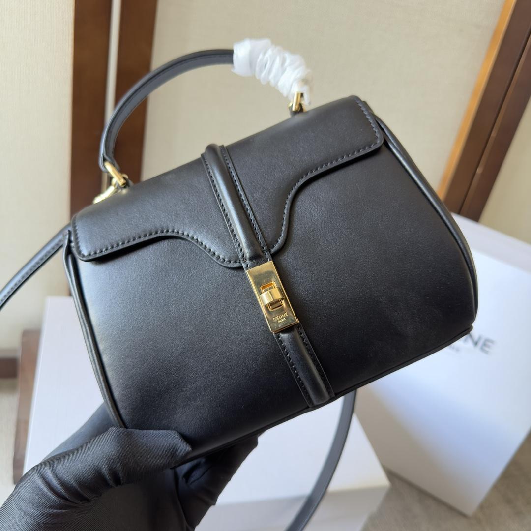 Celine Mini 16 In Satinated Calfskin - DesignerGu