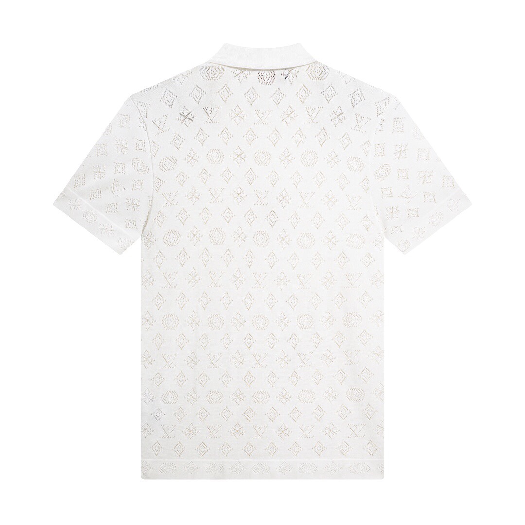 Louis Vuitton Monogram Pointelle Cotton Short-Sleeved Shirt - DesignerGu