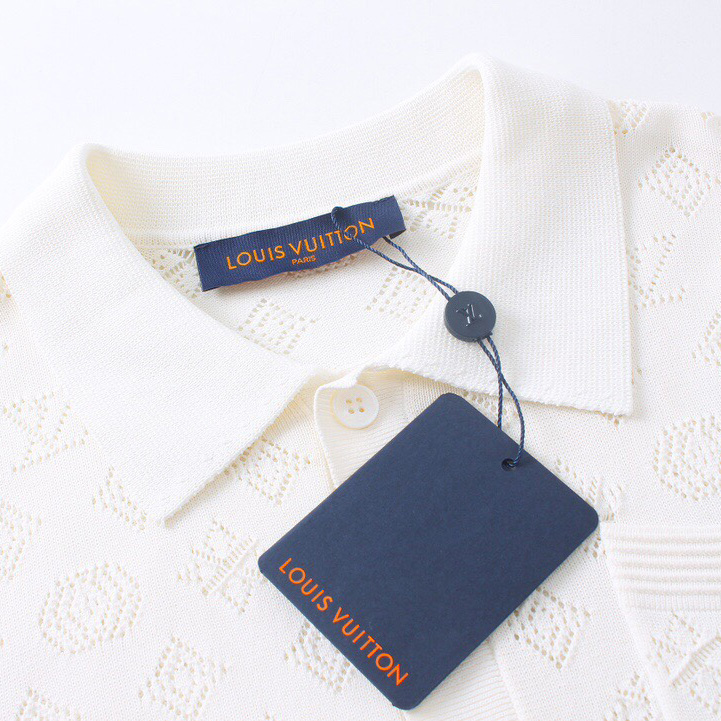 Louis Vuitton Monogram Pointelle Cotton Short-Sleeved Shirt - DesignerGu