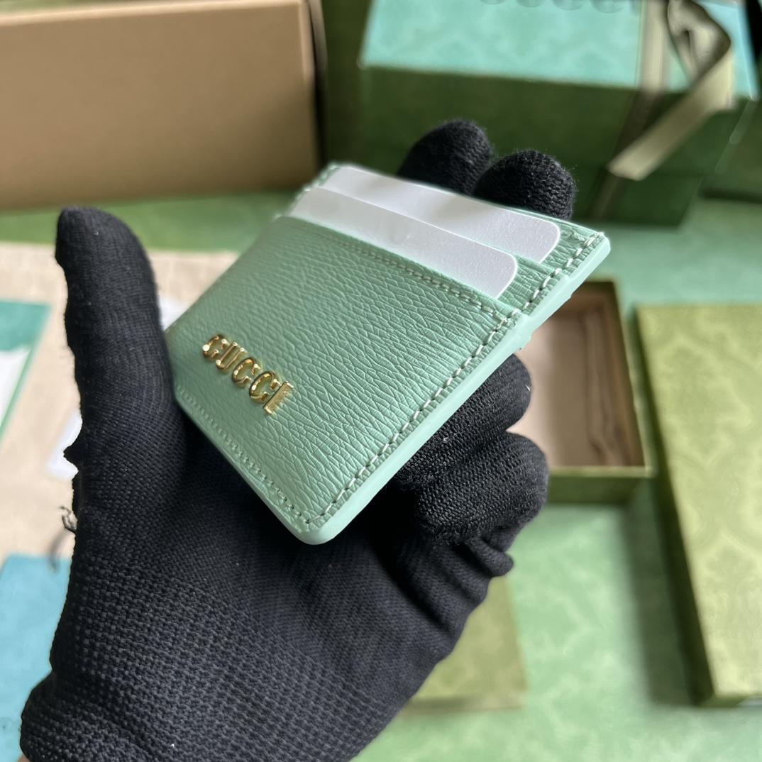 Gucci Card Case With Gucci Script - DesignerGu