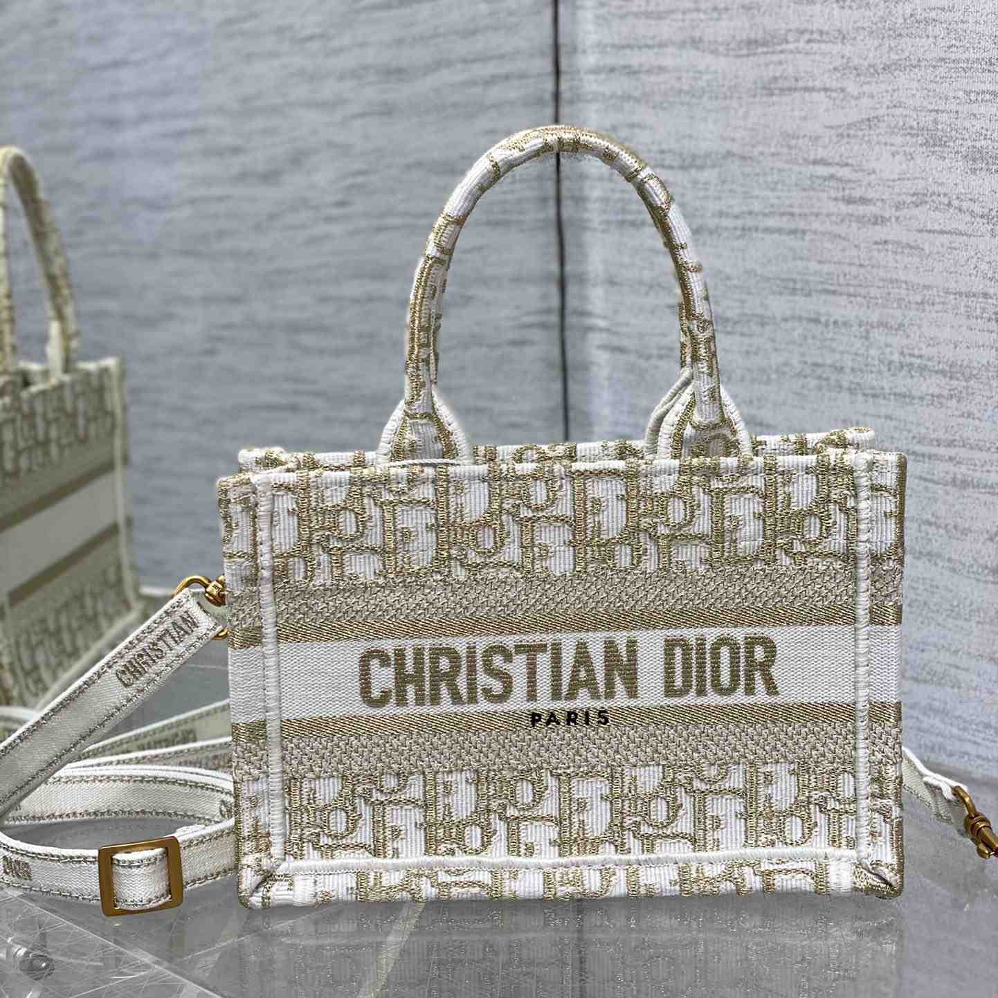 Dior Mini Dior Book Tote With Strap - DesignerGu