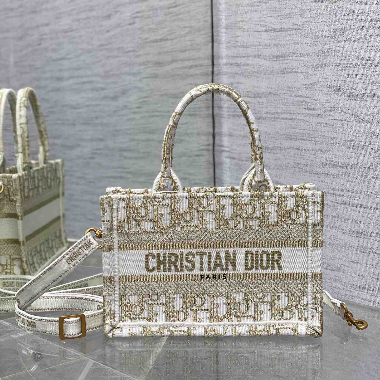 Dior Mini Dior Book Tote With Strap - DesignerGu