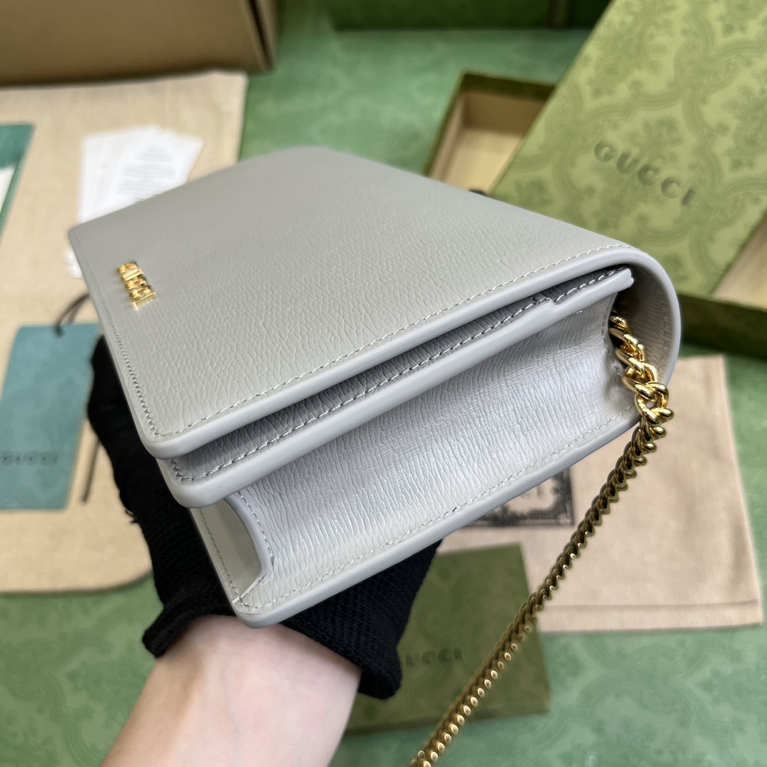 Gucci Chain Wallet With Gucci Script (12.5x 20x 4cm) - DesignerGu