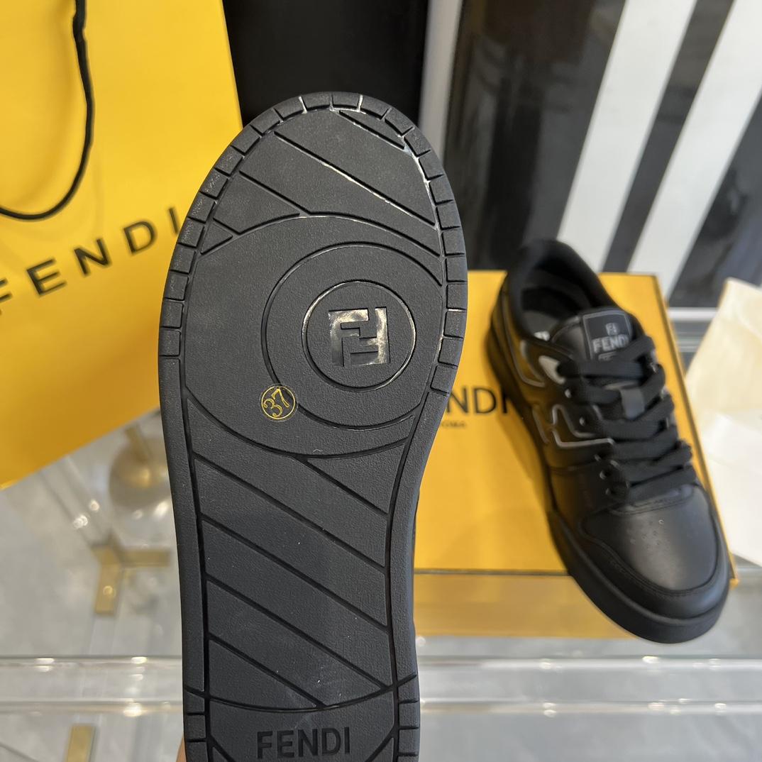 Fendi Fendi Match Black Leather Low-tops Sneakers - DesignerGu