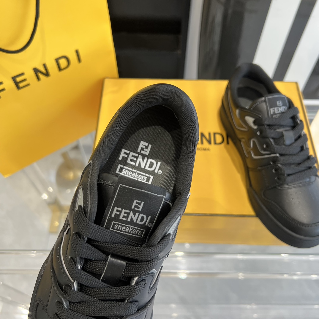 Fendi Fendi Match Black Leather Low-tops Sneakers - DesignerGu