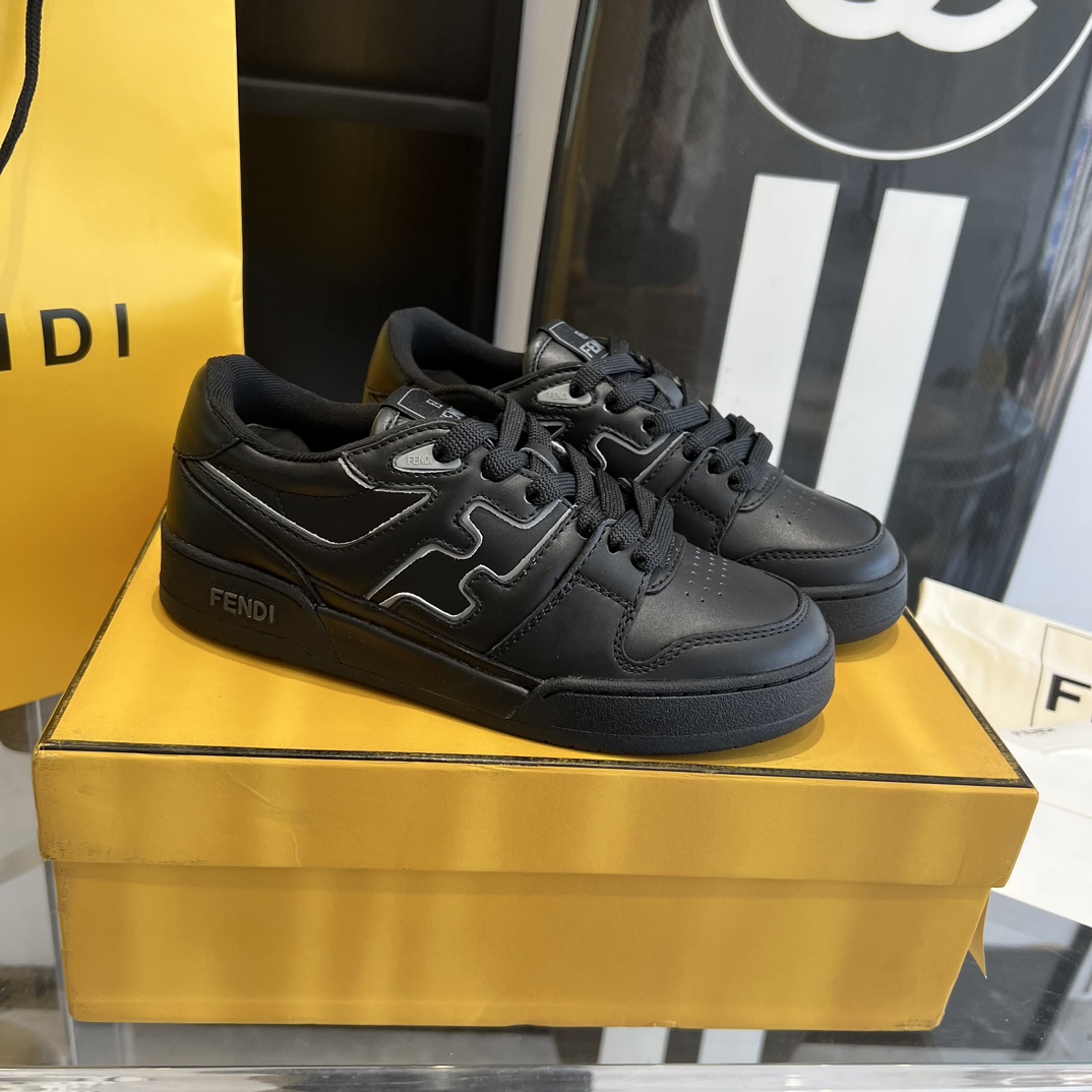 Fendi Fendi Match Black Leather Low-tops Sneakers - DesignerGu