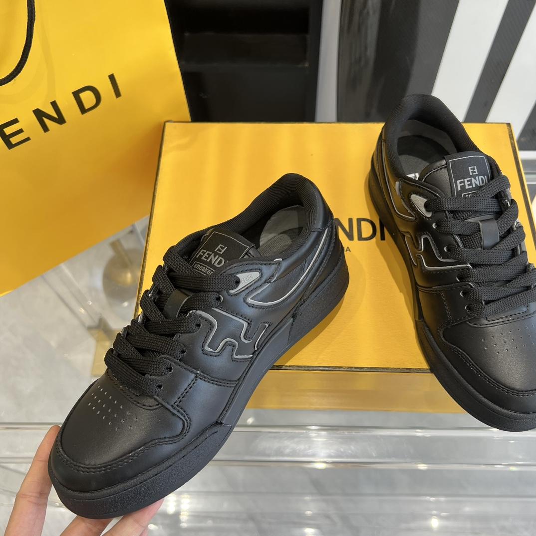 Fendi Fendi Match Black Leather Low-tops Sneakers - DesignerGu