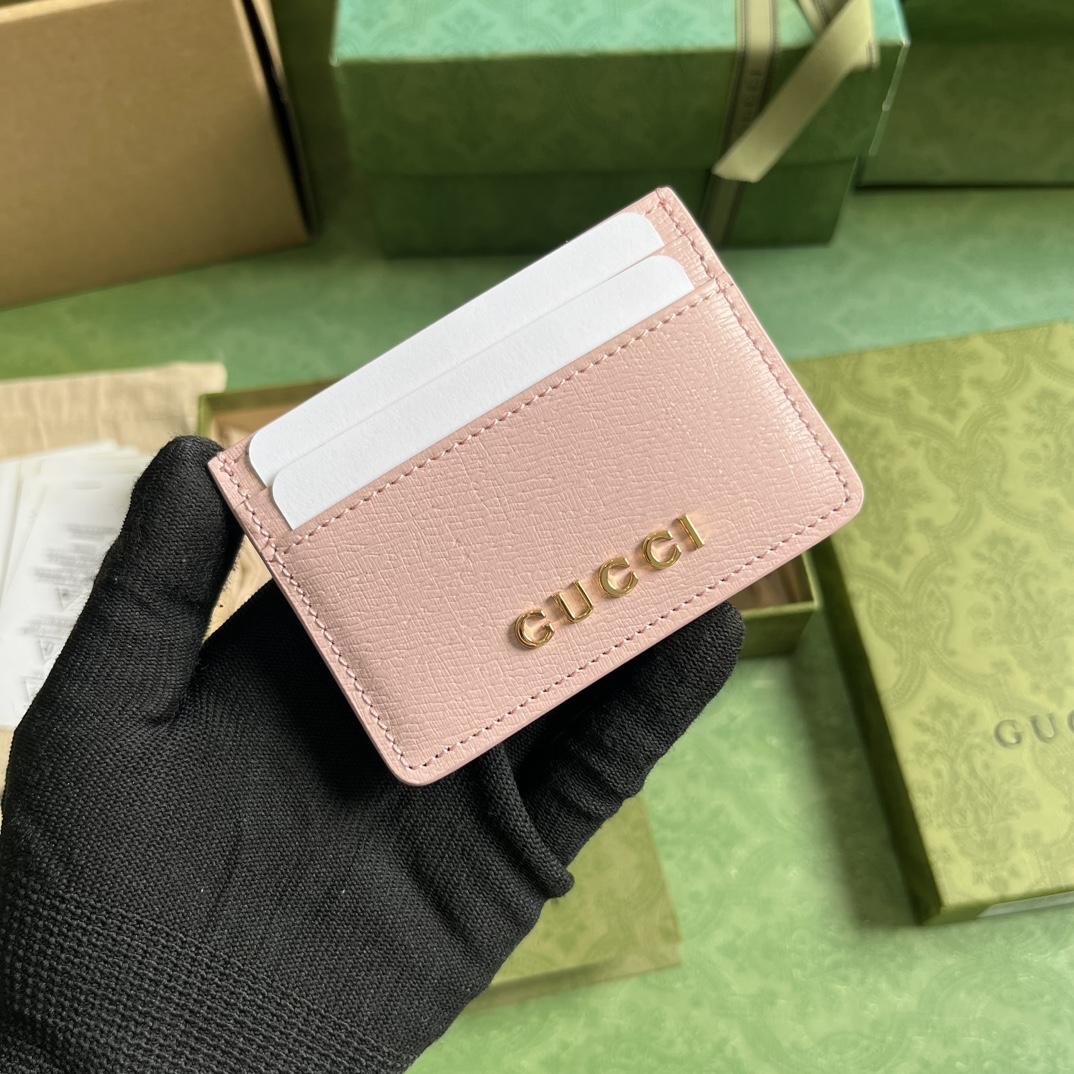 Gucci Card Case With Gucci Script - DesignerGu