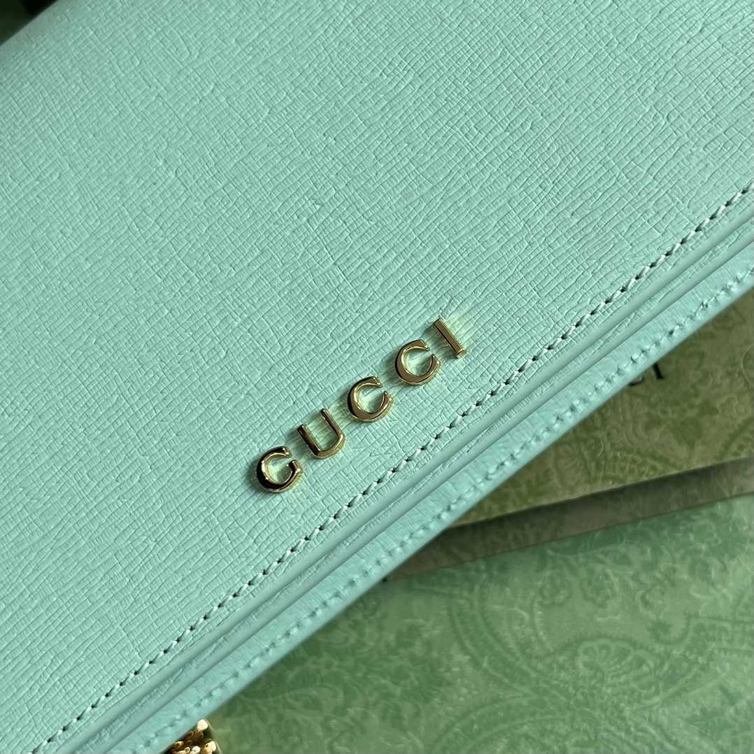 Gucci Chain Wallet With Gucci Script (12.5x 20x 4cm) - DesignerGu