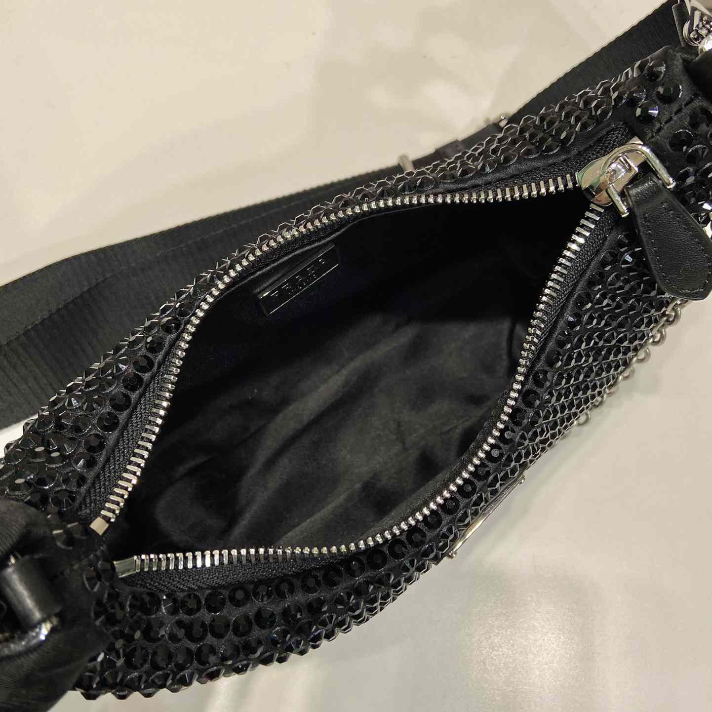 Prada Re-Edition 2005 Satin Bag With Crystals - DesignerGu