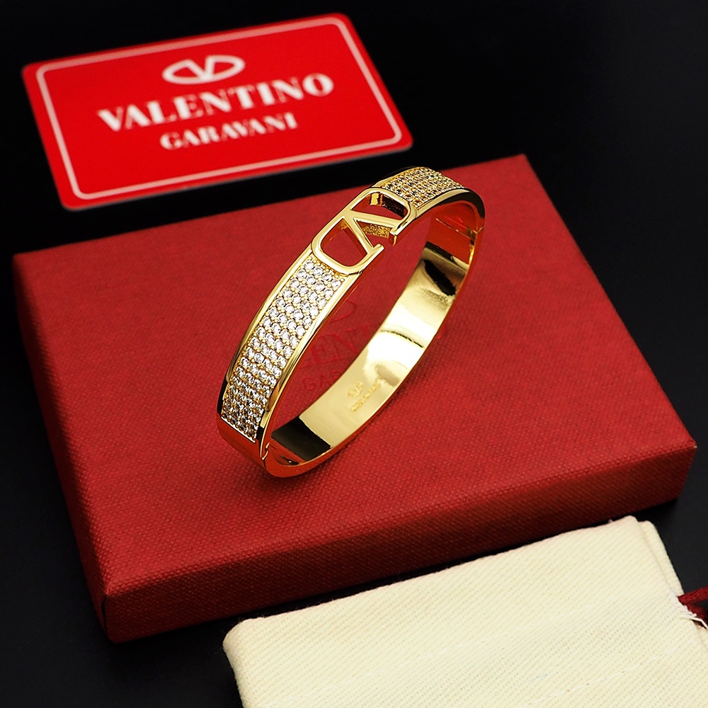 Valenti VLogo Signature Metal And Swarovski® Crystals Bangle  - DesignerGu