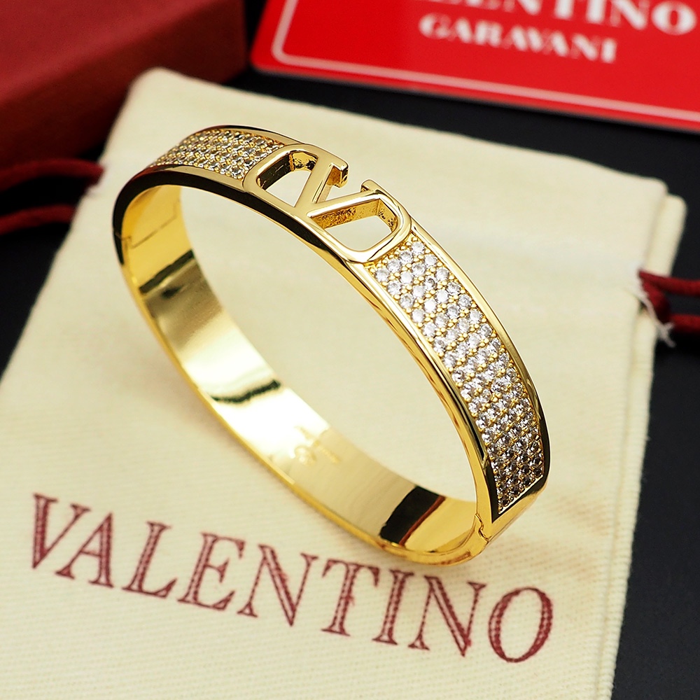 Valenti VLogo Signature Metal And Swarovski® Crystals Bangle  - DesignerGu