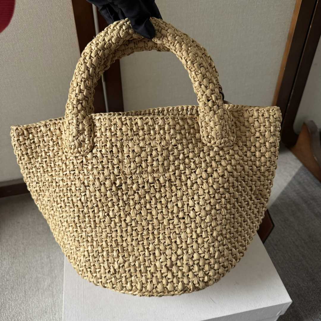 Celine Supple Small Triomphe Celine Classic Panier In Raffia And Calfskin - DesignerGu