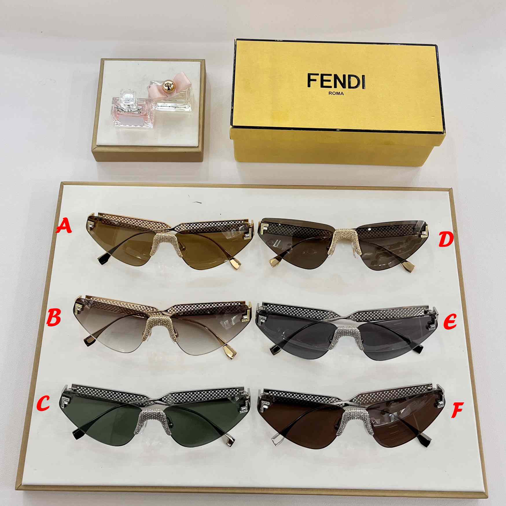 Fendi First Crystal Metal Sunglasses      FOL084V1 - DesignerGu