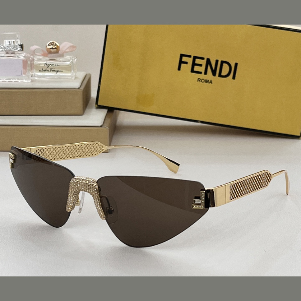 Fendi First Crystal Metal Sunglasses      FOL084V1 - DesignerGu