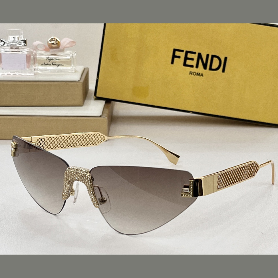 Fendi First Crystal Metal Sunglasses      FOL084V1 - DesignerGu