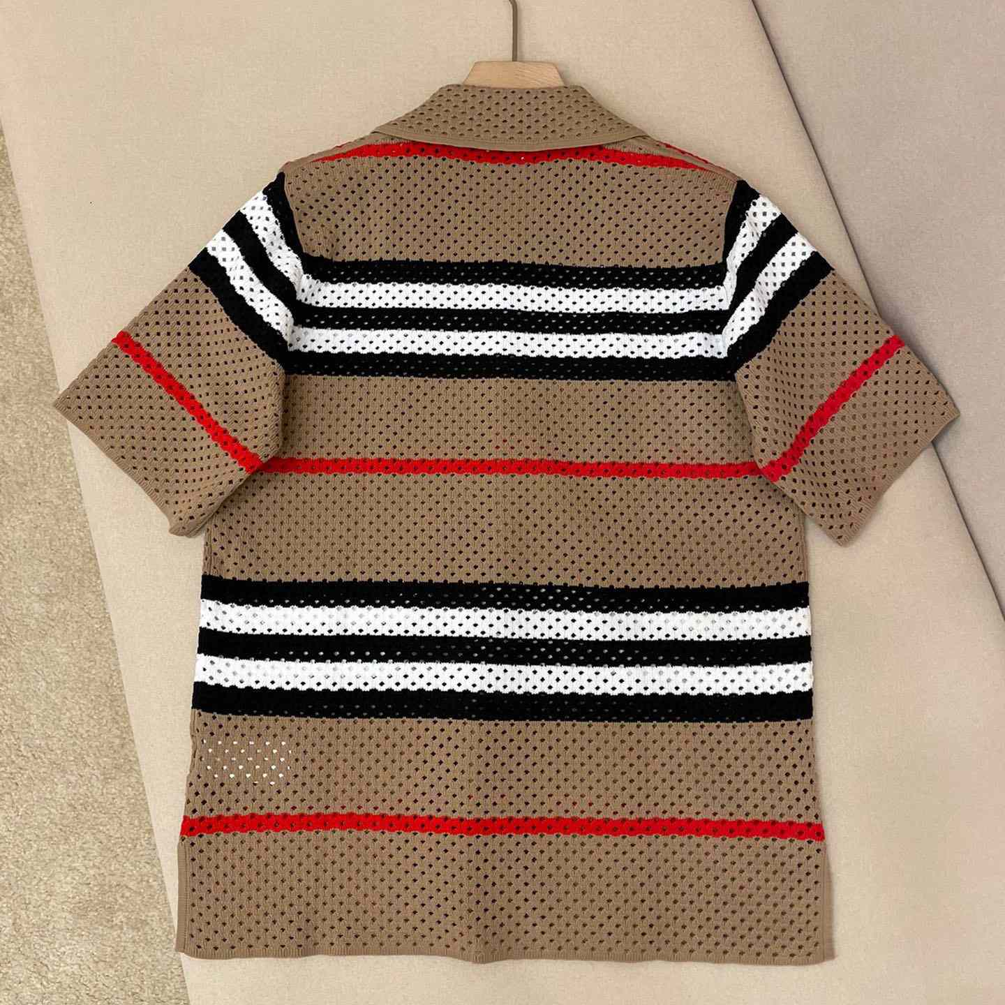 Burberry Icon Stripe Pointelle Knit Shirt - DesignerGu