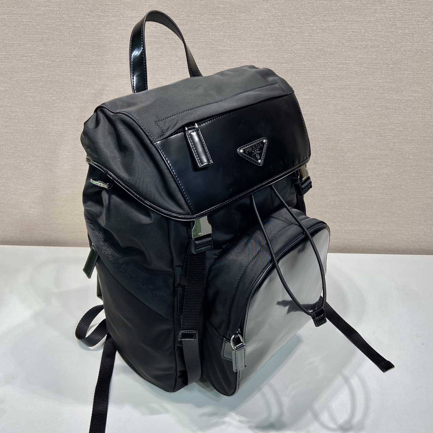 Prada Re-Nylon And Brushed Leather Backpack - DesignerGu