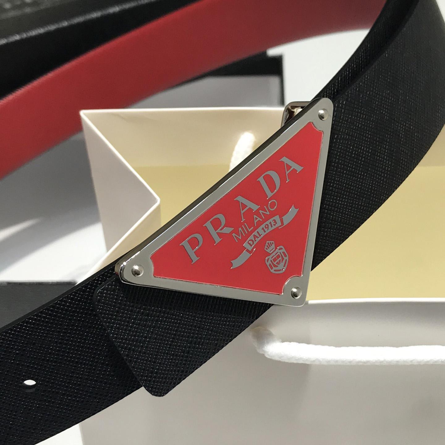 Prada Reversible Saffiano Leather Belt Strap - DesignerGu