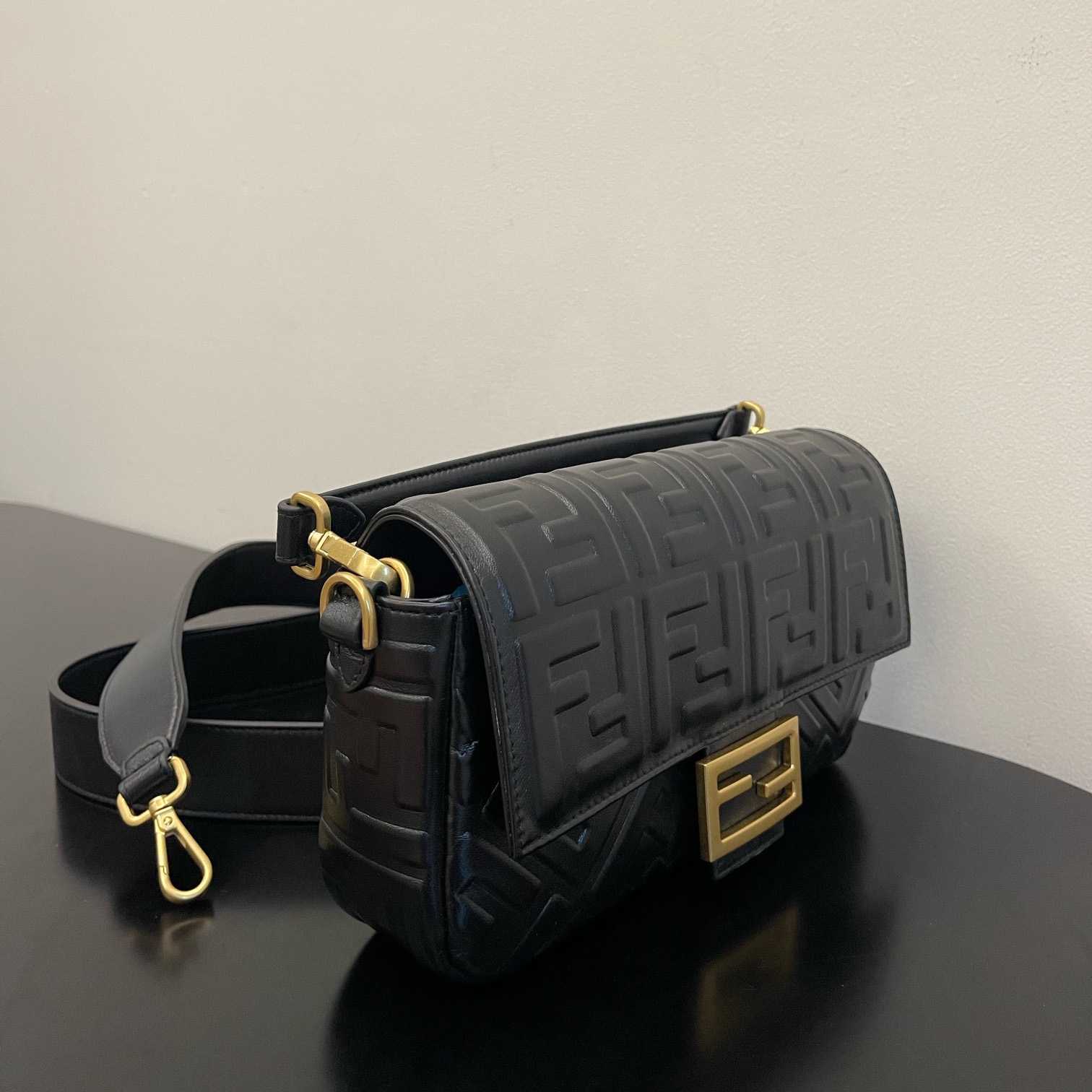 Fendi Baguette Black Leather Bag - DesignerGu