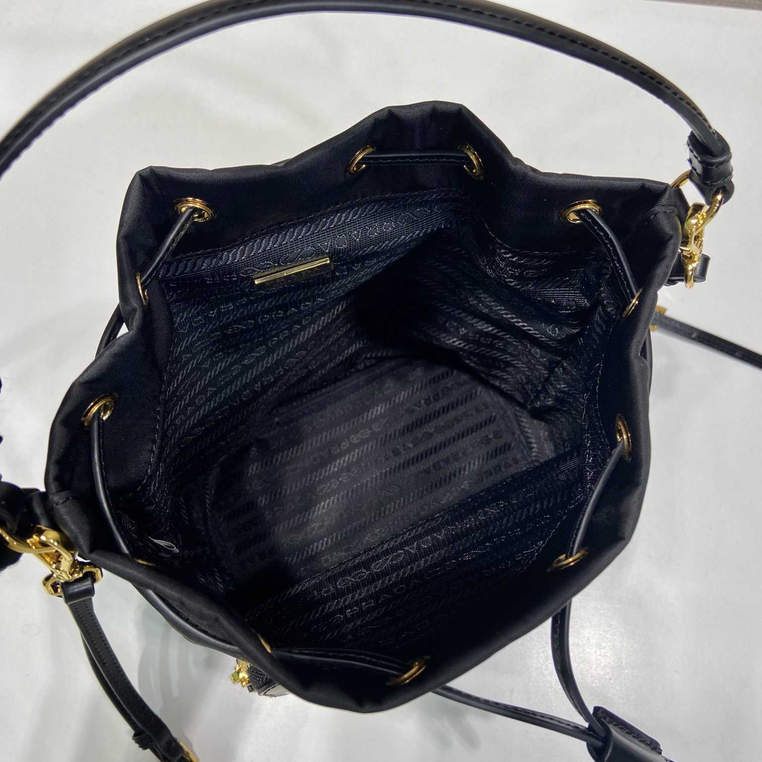 Prada Duet Re-Nylon And Brushed Bucket Bag - DesignerGu