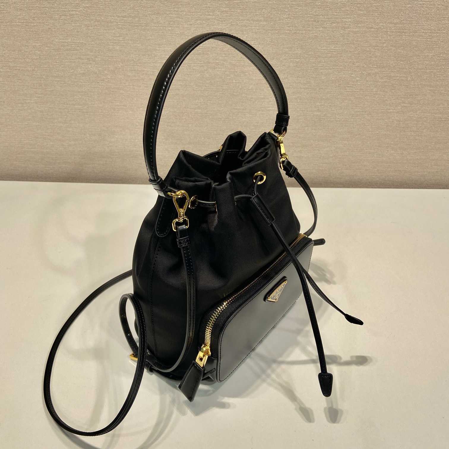 Prada Duet Re-Nylon And Brushed Bucket Bag - DesignerGu