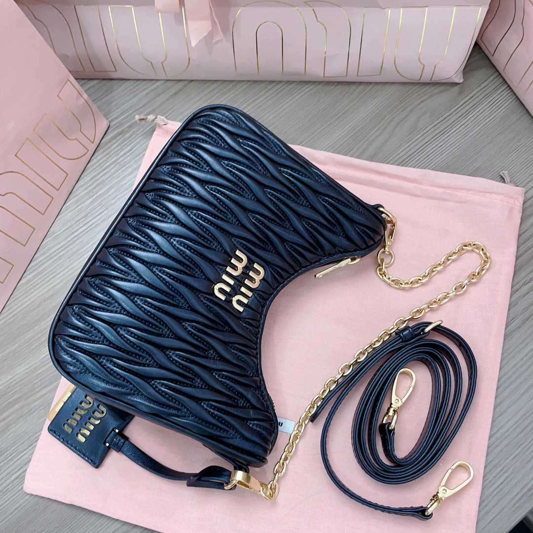 Miu Miu Matelassé Nappa Leather Shoulder Bag - DesignerGu