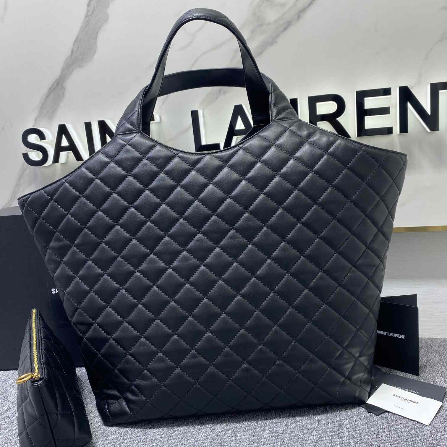 Saint Laurent Icare Maxi Shopping Bag In Quilted Lambskin - DesignerGu