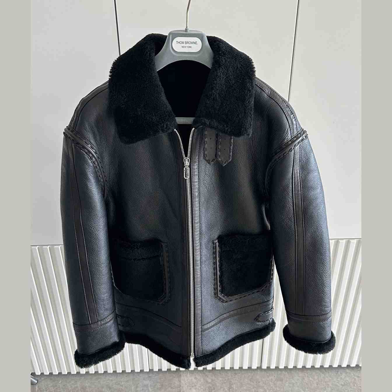 Fendi Black Shearling Jacket - DesignerGu