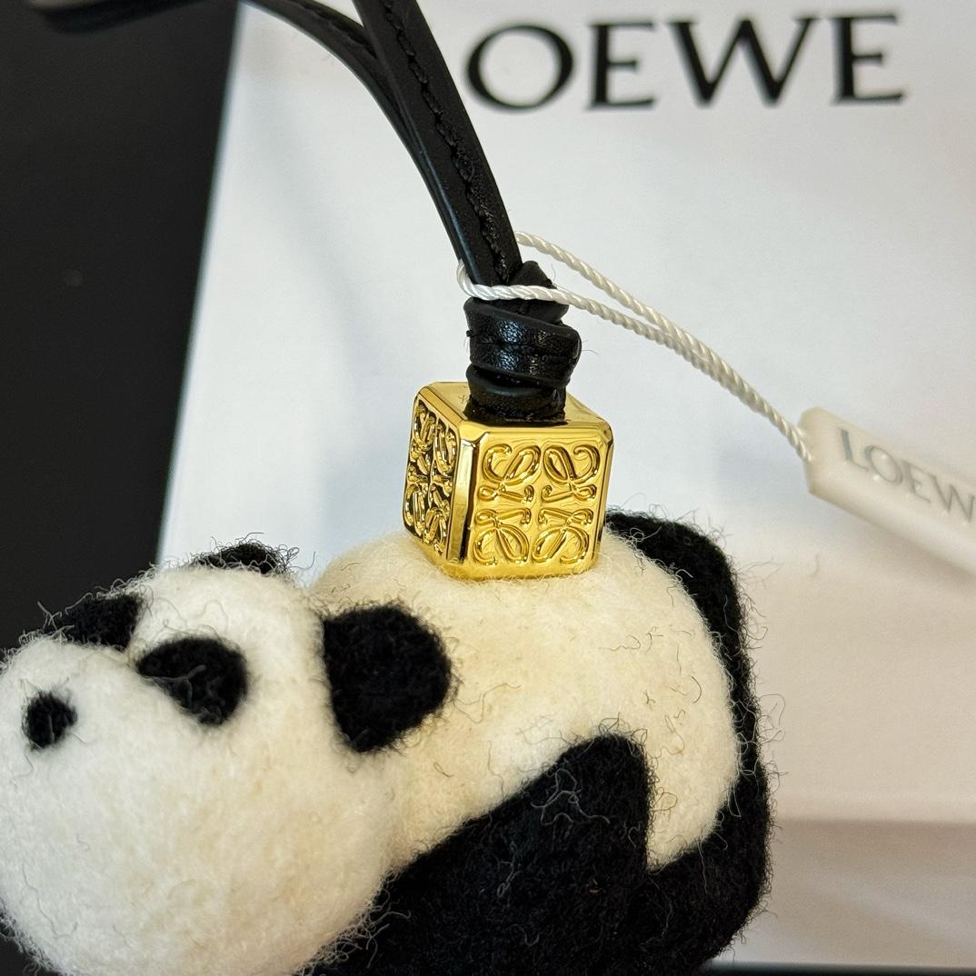 Loewe Panda Charm In Felt And Calfskin - DesignerGu