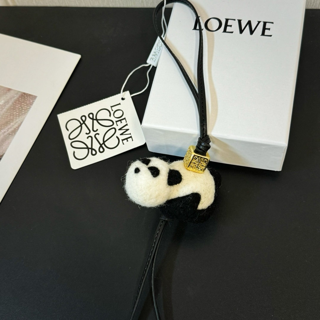 Loewe Panda Charm In Felt And Calfskin - DesignerGu