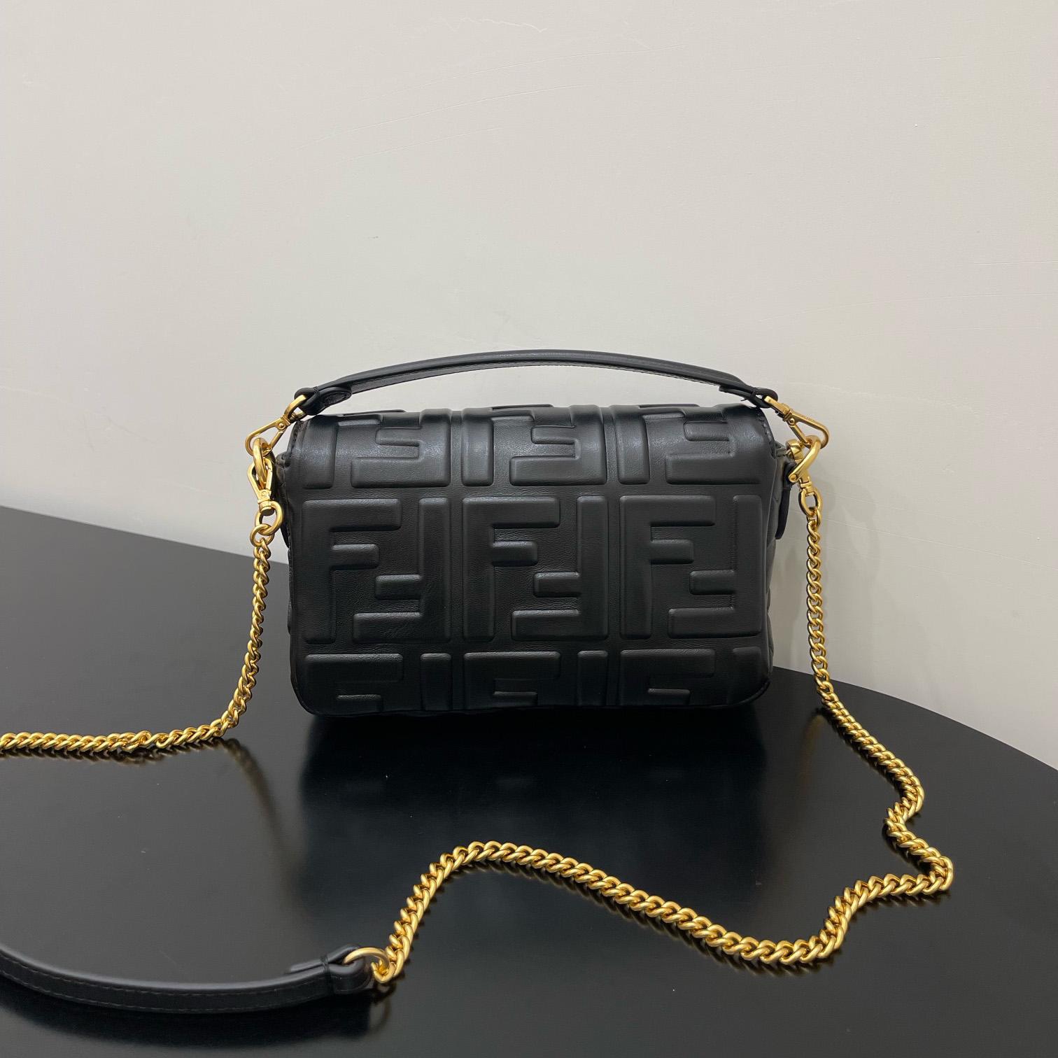 Fendi Baguette Black Leather Bag - DesignerGu