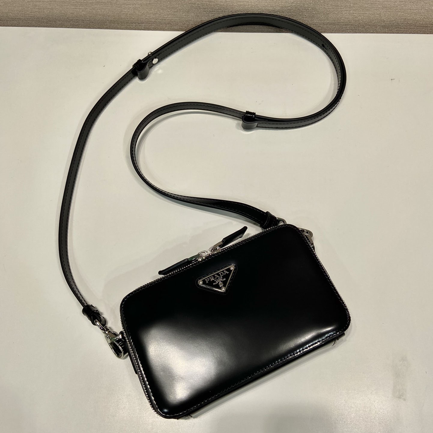 Prada Brique Brushed Leather Bag - DesignerGu