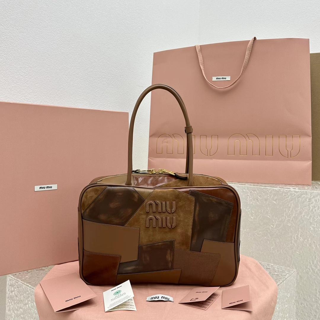 Miu Miu Leather Patchwork Bag - DesignerGu