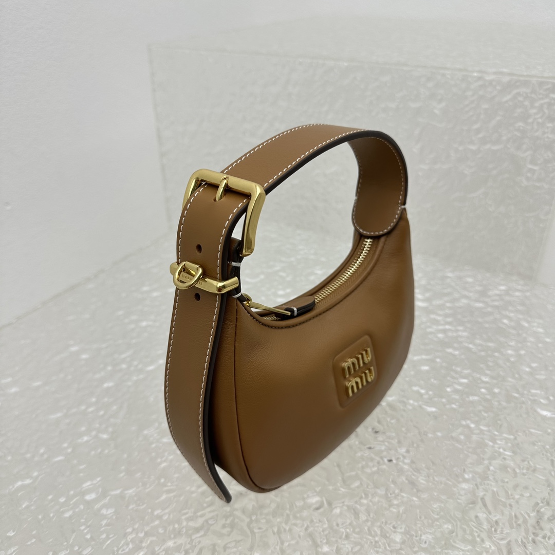 Miu Miu Leather Hobo Bag - DesignerGu