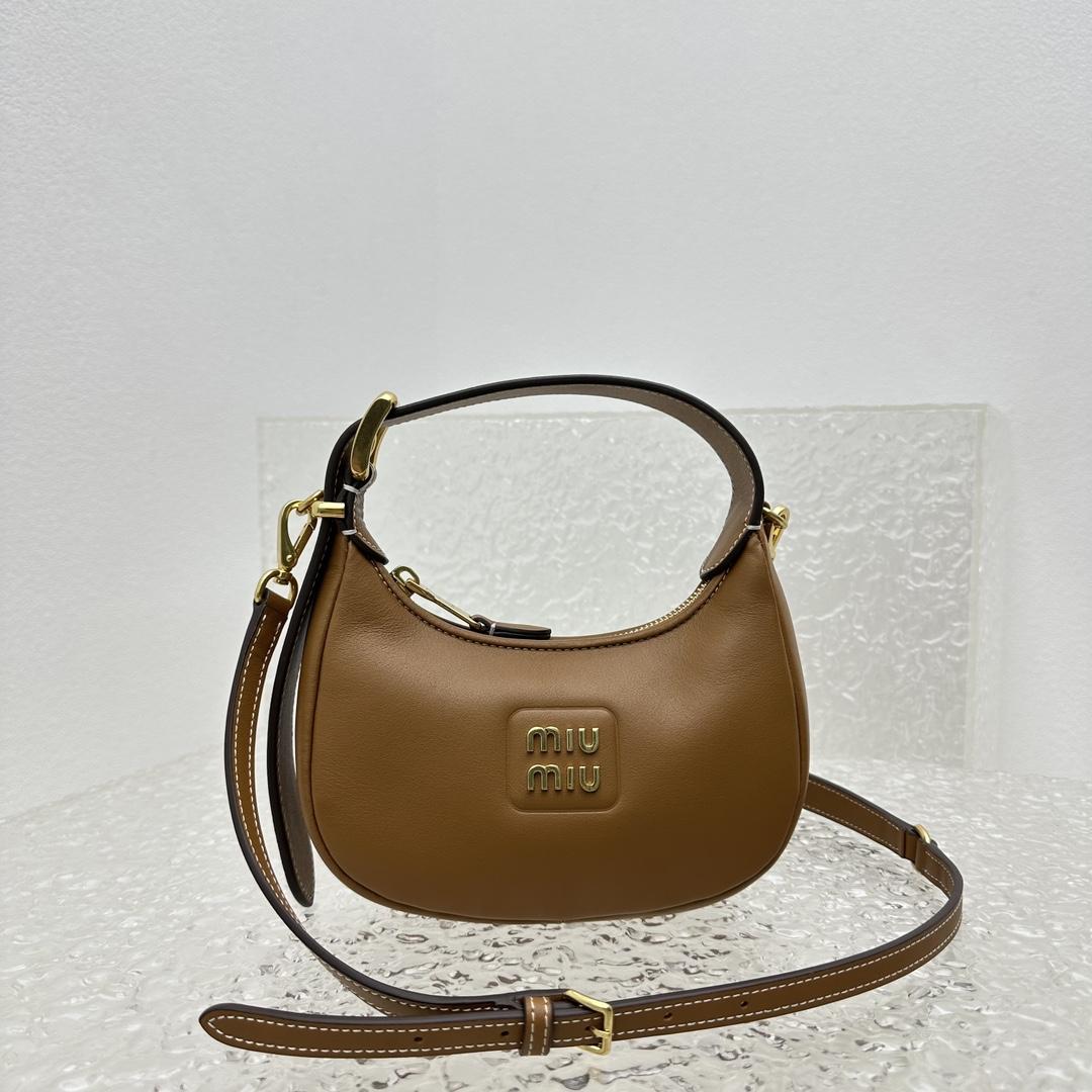 Miu Miu Leather Hobo Bag - DesignerGu