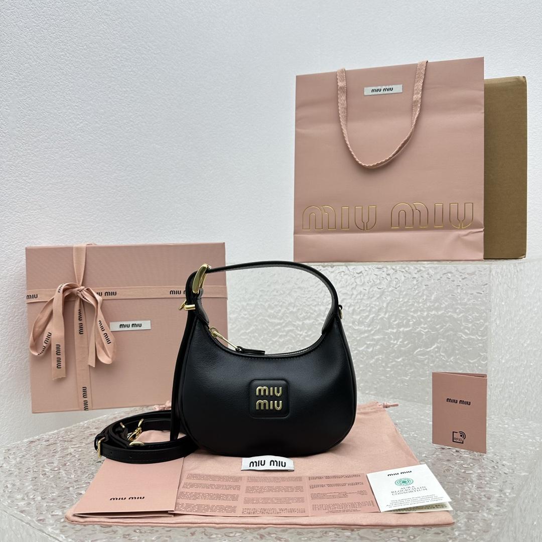 Miu Miu Leather Hobo Bag - DesignerGu