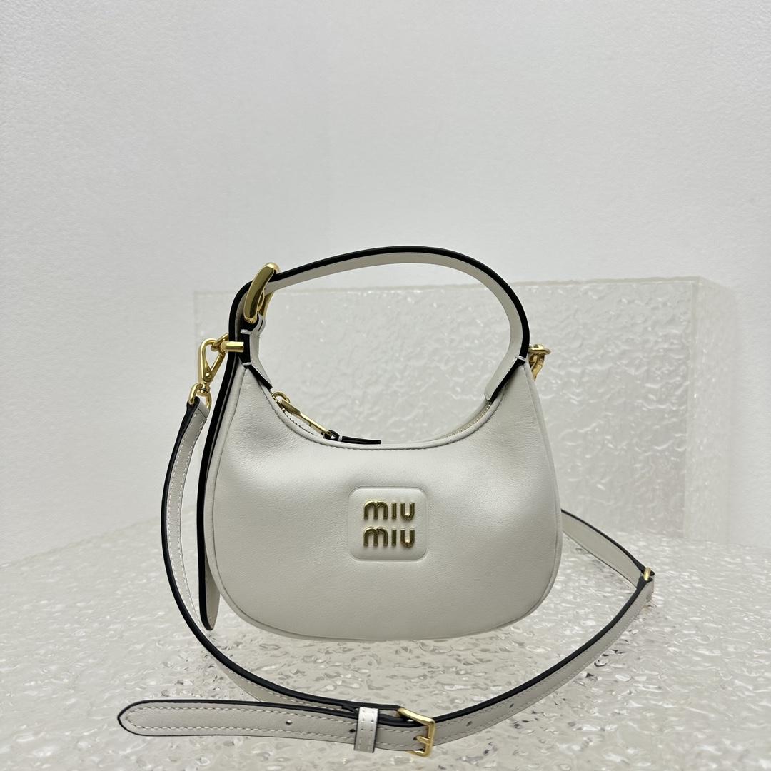 Miu Miu Leather Hobo Bag - DesignerGu